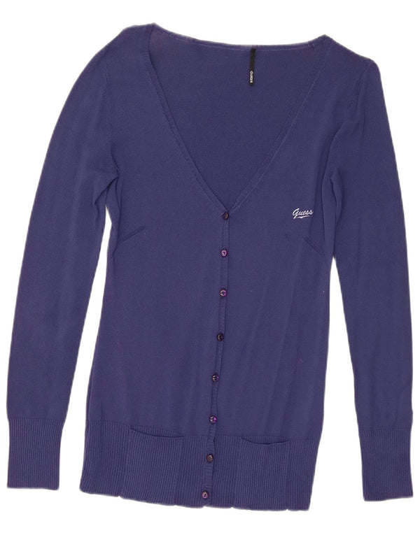 Guess Womens Cardigan Sweater UK 12 Medium Navy Blue Viscose