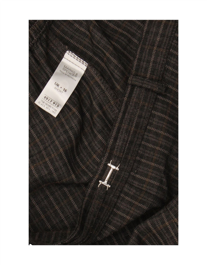 MARKS & SPENCER Womens Capri Trousers UK 16 Large  W34 L23 Grey Check Vintage Marks & Spencer and Second-Hand Marks & Spencer from Messina Hembry 