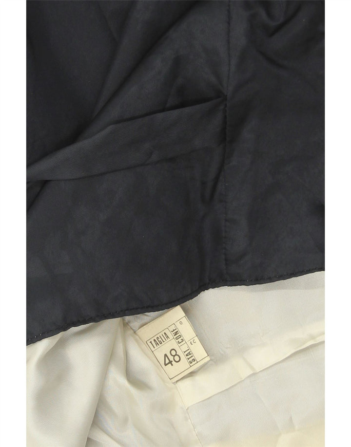 Vintage Mens Waistcoat IT 48 Medium Navy Blue Pinstripe