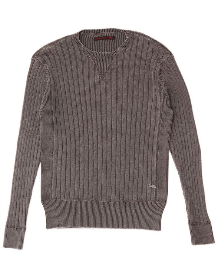 Męski sweter z okrągłym dekoltem Levi's, duży, szary, bawełniany