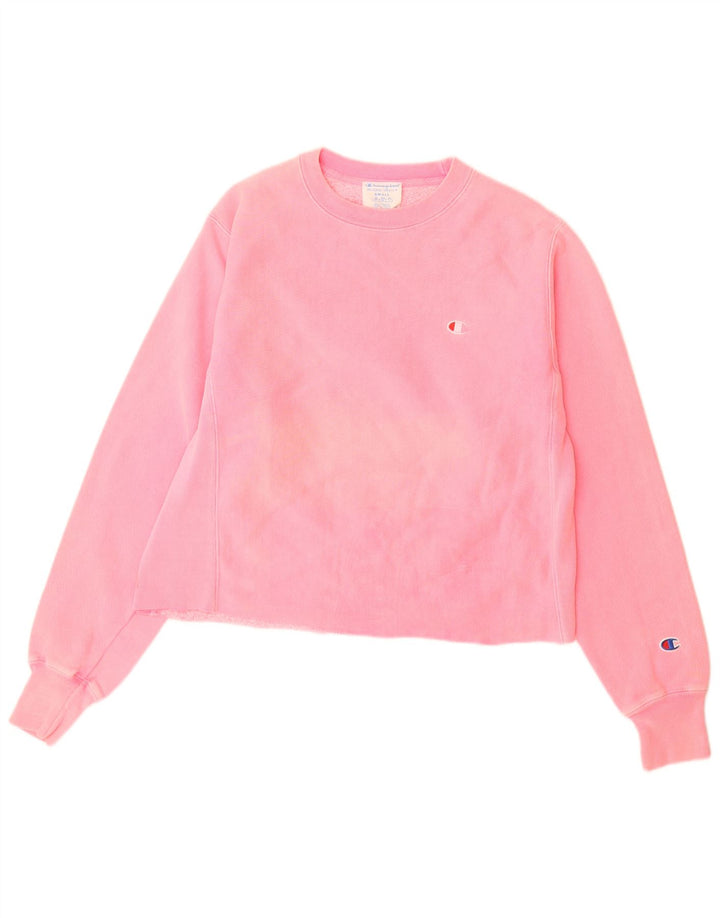 Champion Womens Reverse Weave Oversized Sweatshirt Jumper UK 10 Small Pink