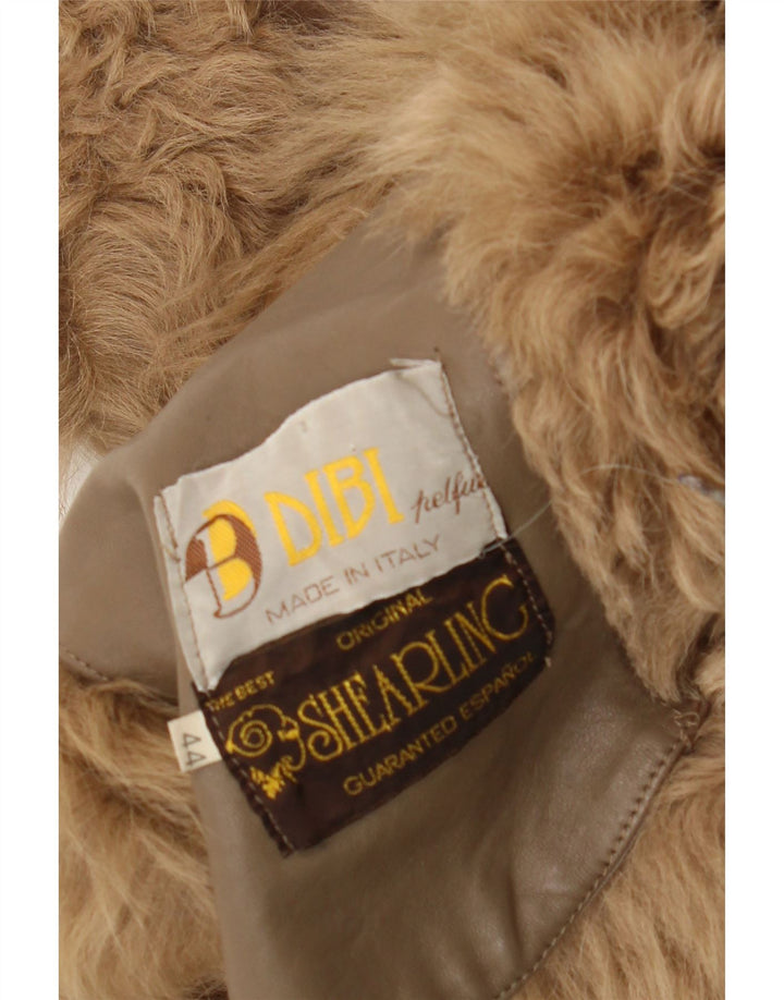 Dibi Womens Shearling Coat IT 44 Medium Beige Shearling