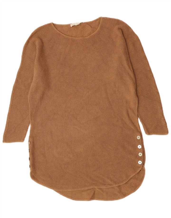 Michael Kors Womens Boat Neck Jumper Sweater UK 14 Medium Beige