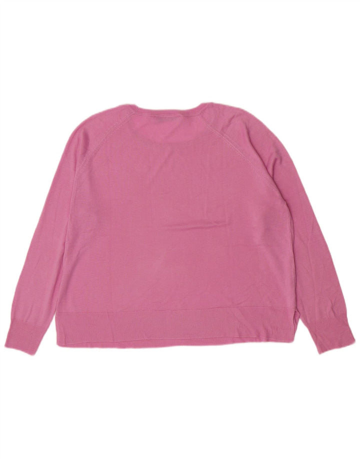 Zara Womens Boat Neck Jumper Sweater UK 14 Medium Pink
