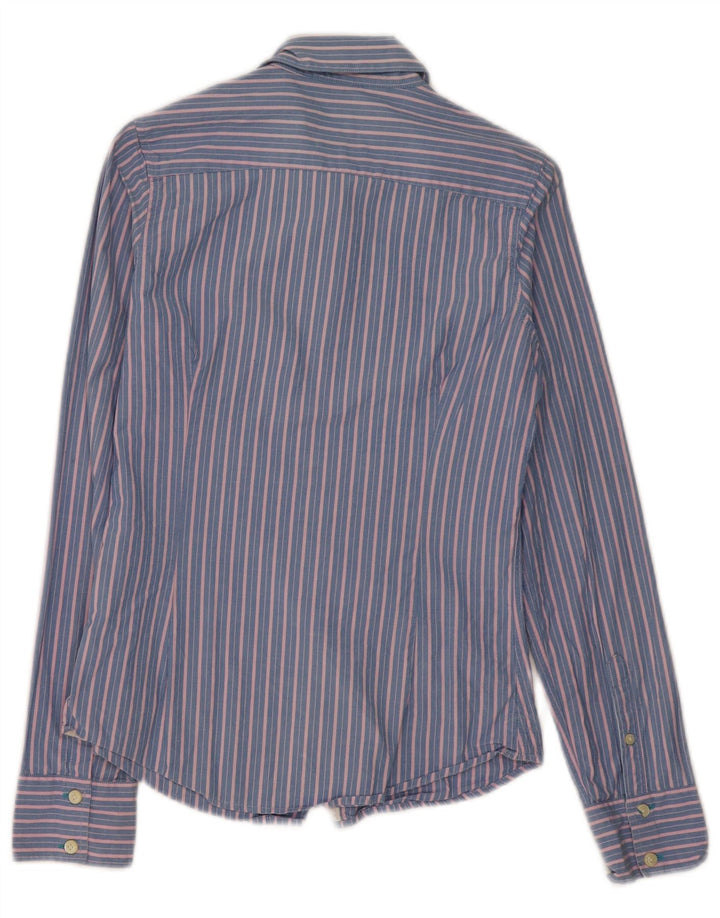 Jack Wills Womens Shirt UK 8 Small  Blue Striped Cotton