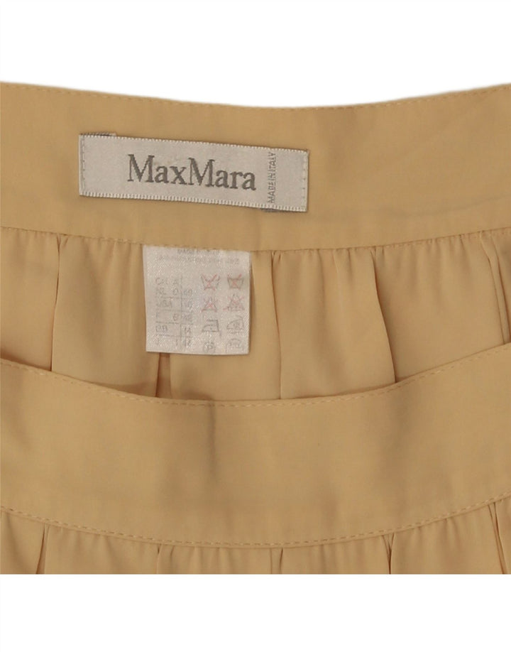 Max Mara Womens Midi Pleated Skirt UK 14 Medium W30  Beige Polyester