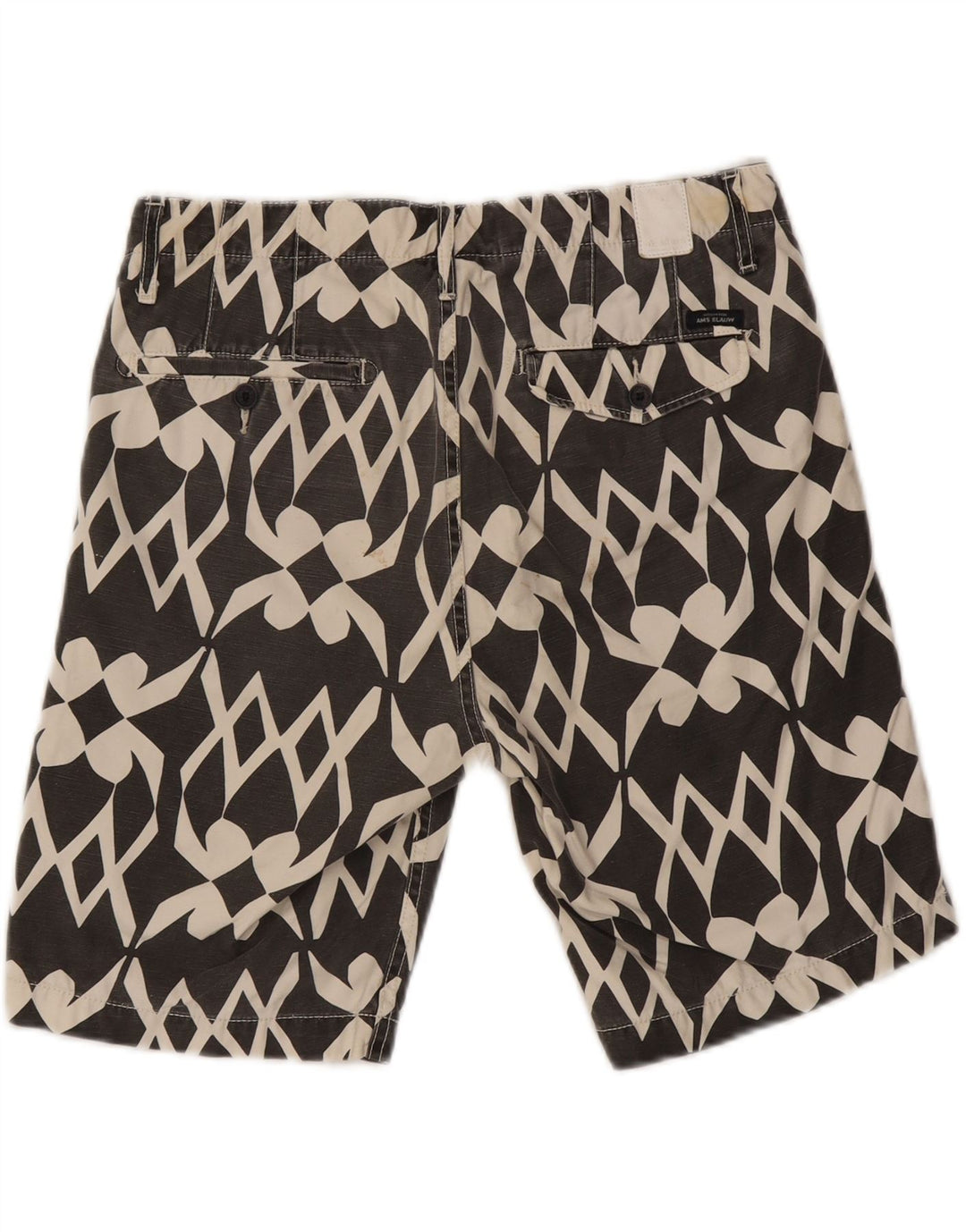 Scotch & Soda Mens Chino Shorts W30 Medium Grey Geometric Cotton