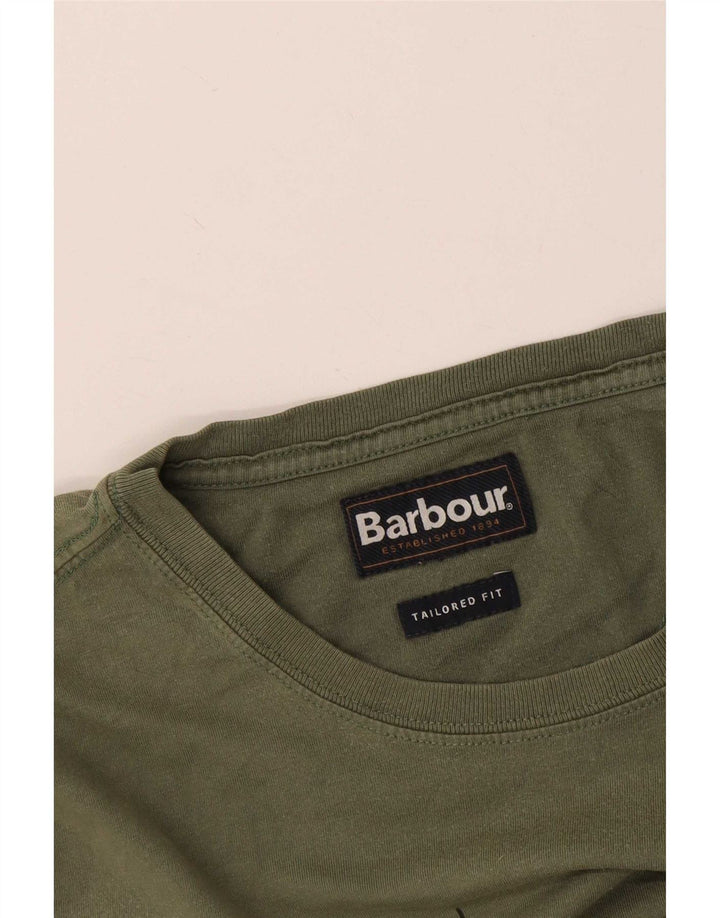 Barbour Uomo T-shirt grafica su misura Top Medium Khaki