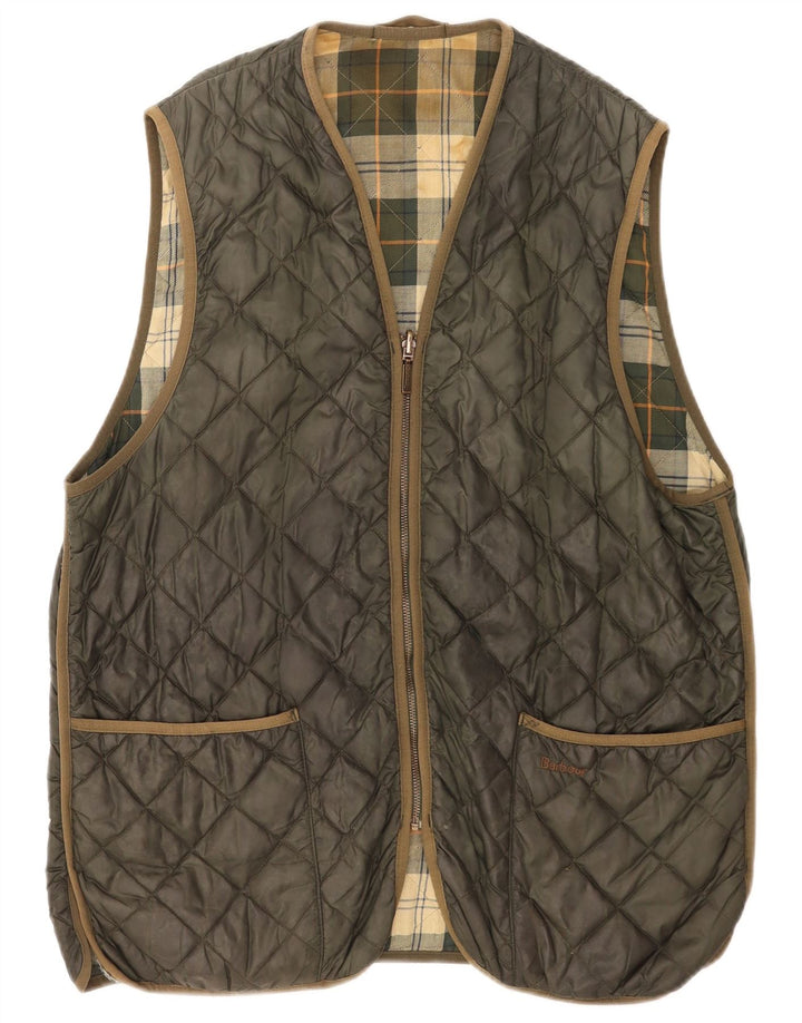 Barbour Mens Quilted Gilet UK 44 Large Khaki