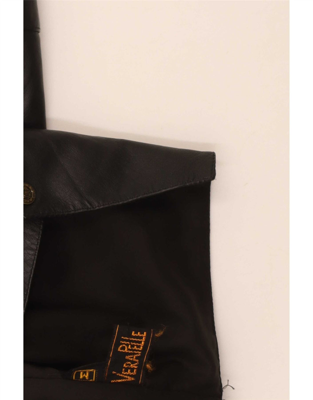 Chaleco de cuero vintage para hombre medio negro