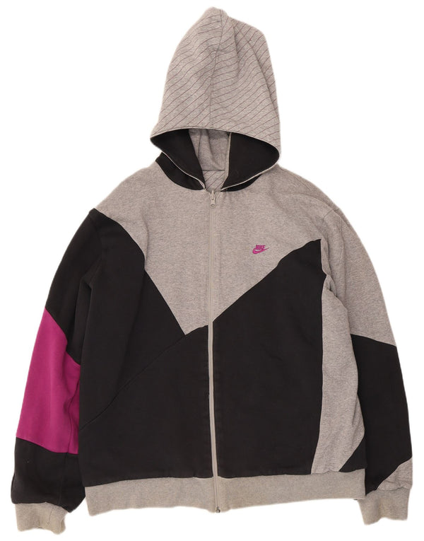 Pulover Nike pentru bărbați, cu fermoar, cu glugă, UK 42/44, mare, multicolor