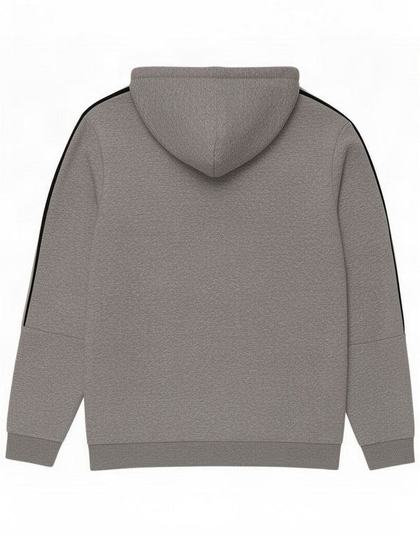 Adidas Pull à capuche zippé pour homme en coton gris Large