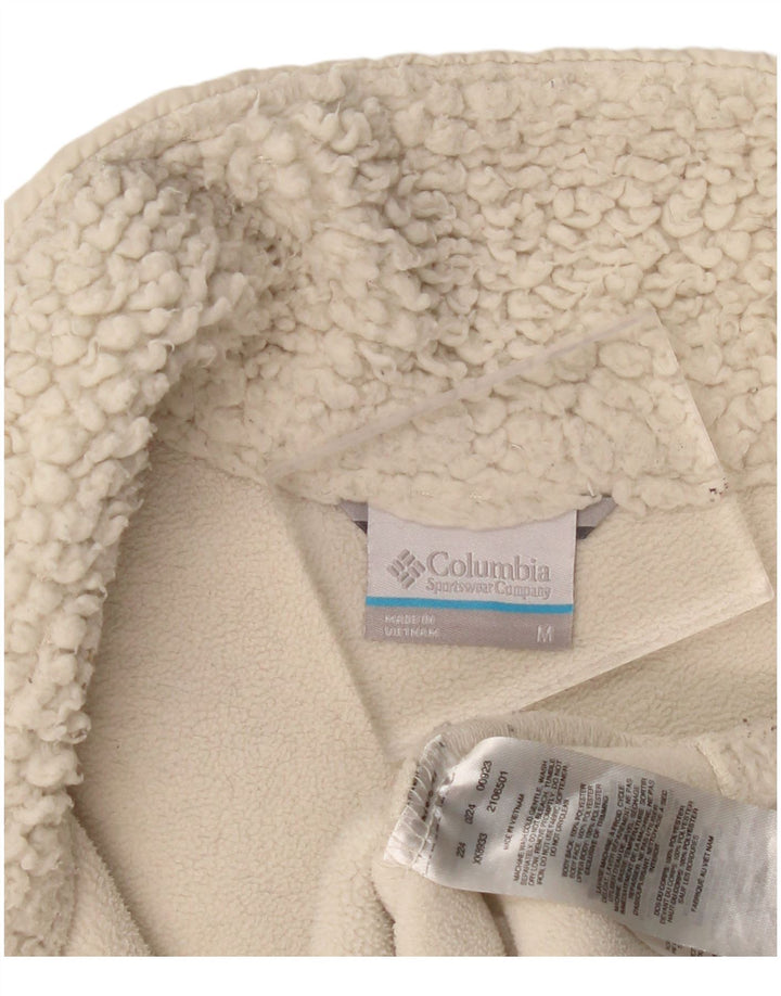 COLUMBIA Womens Fleece Jacket UK 14 Medium Beige Polyester