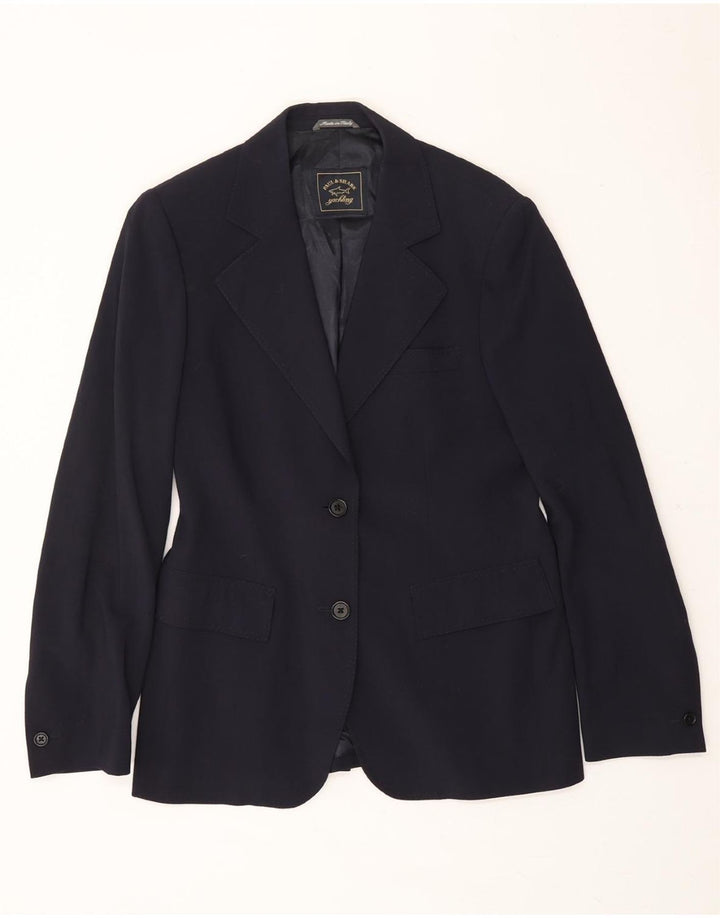 PAUL & SHARK Womens 2 Button Blazer Jacket IT 44 Medium Navy Blue Rayon Vintage Paul & Shark and Second-Hand Paul & Shark from Messina Hembry 