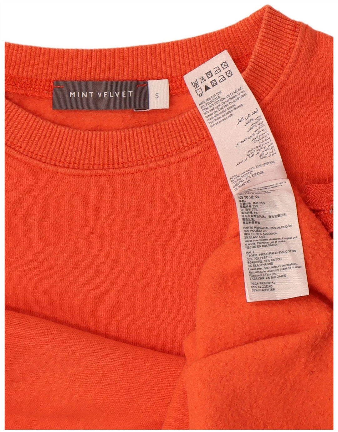 MINT VELVET Womens Crop Oversized Sweatshirt Jumper UK 10 Small Orange