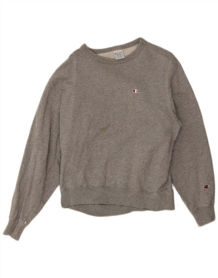 Champion Womens Sweatshirt Jumper UK 14 Medium Grey Flecked