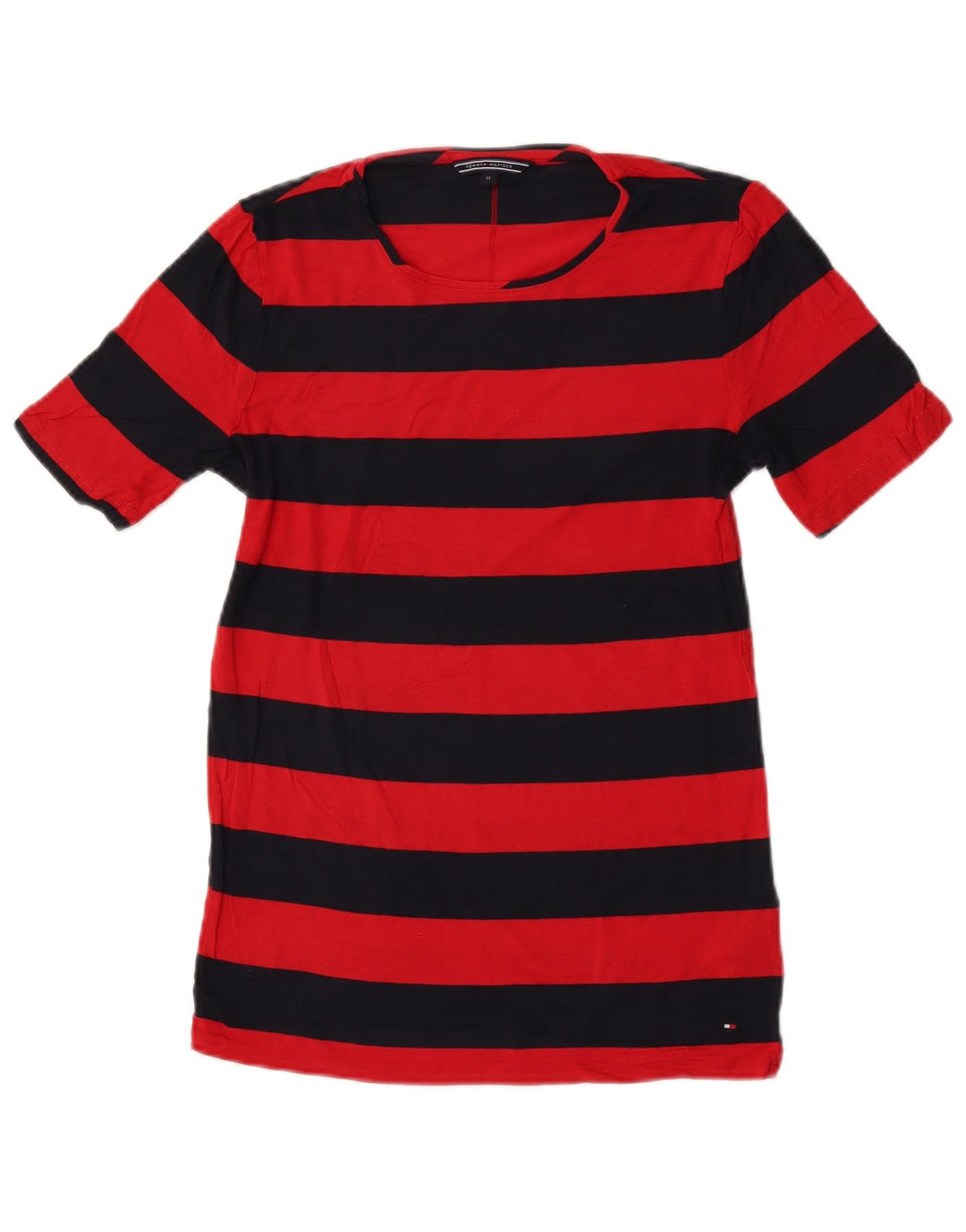 Tommy Hilfiger Womens T-Shirt Top UK 12 Medium Red Striped