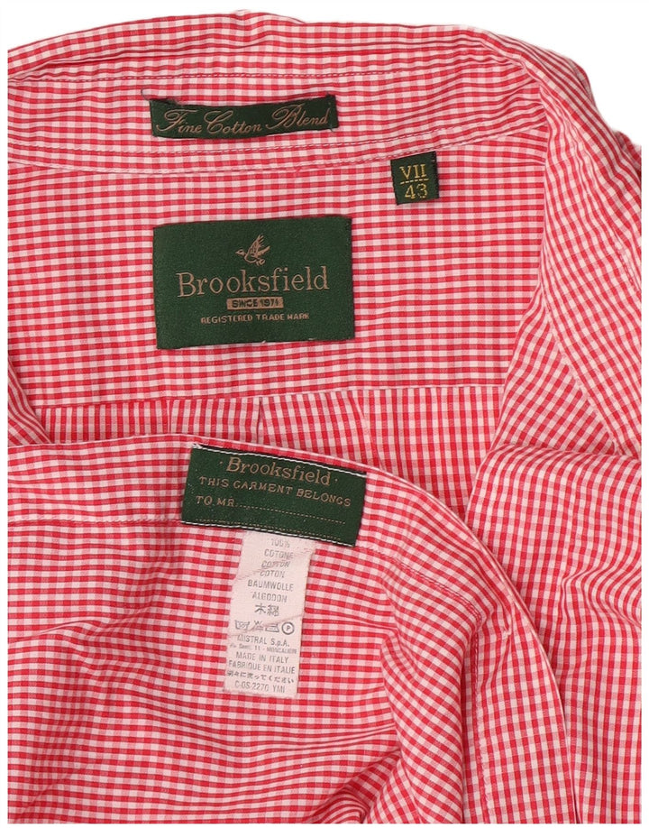 Brooksfield Herreskjorte str. 43 XL Rød Gingham Bomuld