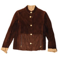 Chaqueta reversible vintage para mujer IT 42 Bloque de color marrón medio
