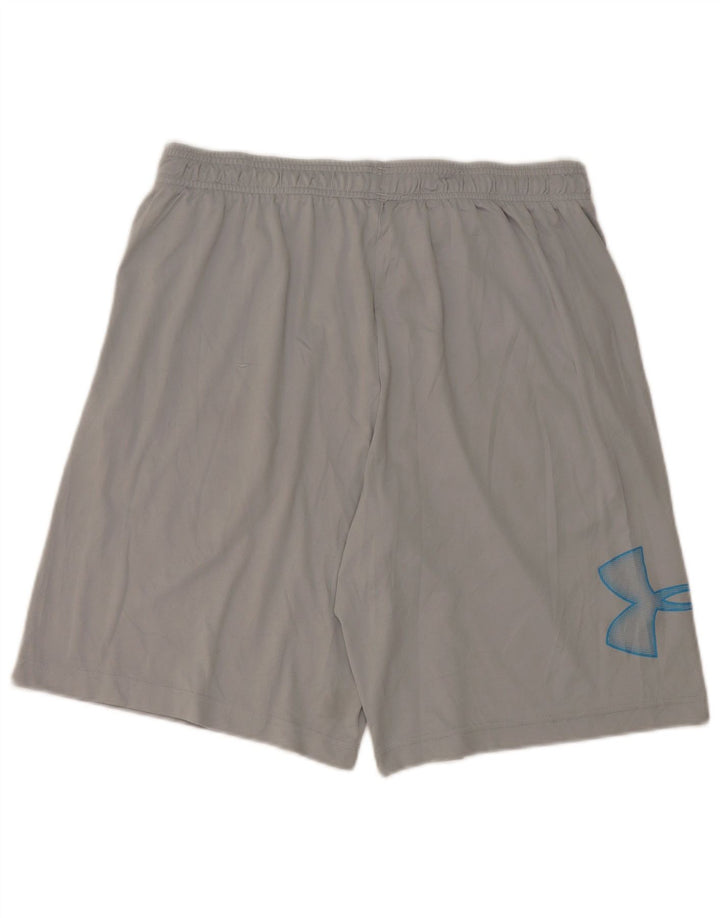 UNDER ARMOUR Mens Heat Gear Graphic Sport Shorts Large  Grey Polyester