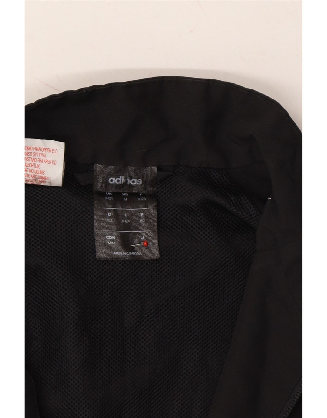 ADIDAS Boys Tracksuit Top Jacket 11-12 Years Black Polyester Vintage Adidas and Second-Hand Adidas from Messina Hembry 