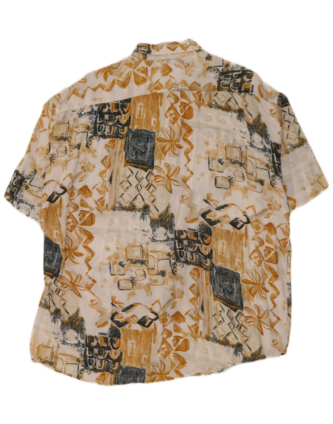 Camicia Canda da uomo a maniche corte grande patchwork in viscosa multicolore