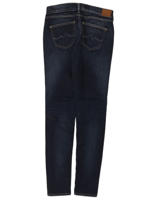 PEPE Jeans Donna Slim Regular Skinny W27 L30 Blu Navy Cotone