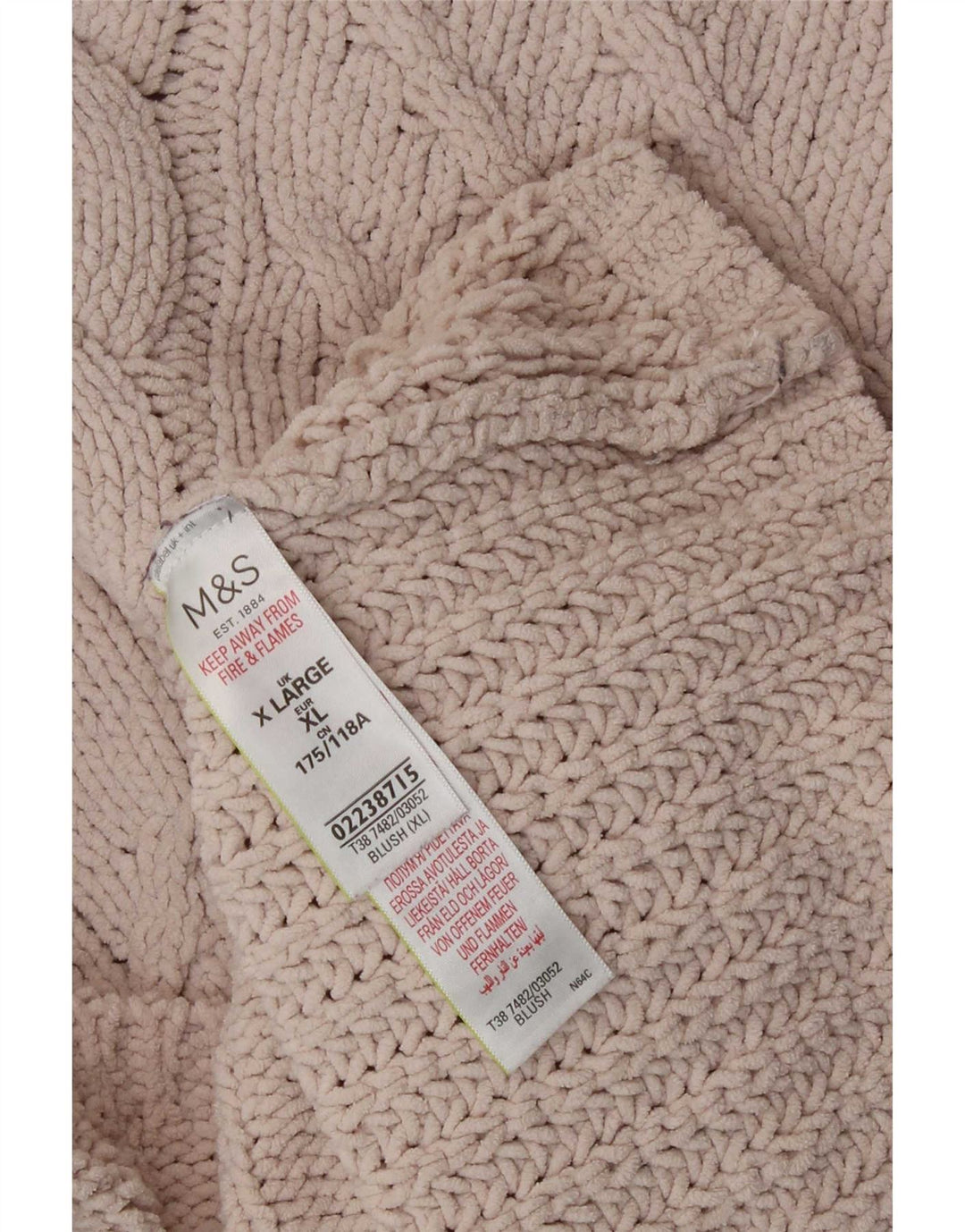 Marks & Spencer Dame Oversized Turtle Neck Jumper Sweater UK 18 XL Beige