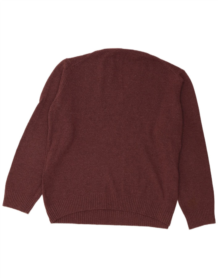 Marks & Spencer Herre V-hals sweater XL Bourgogne uld