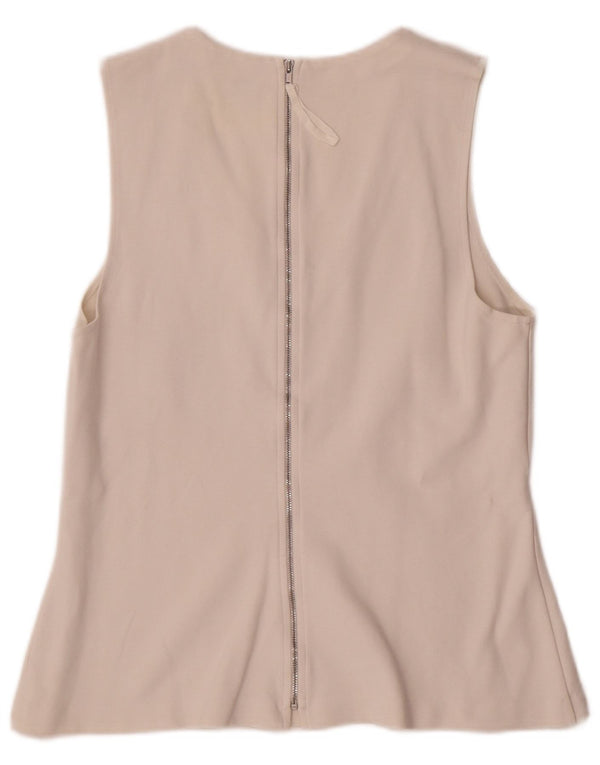 J. Crew Womens Sleeveless Blouse Top UK 12 Medium White Cotton