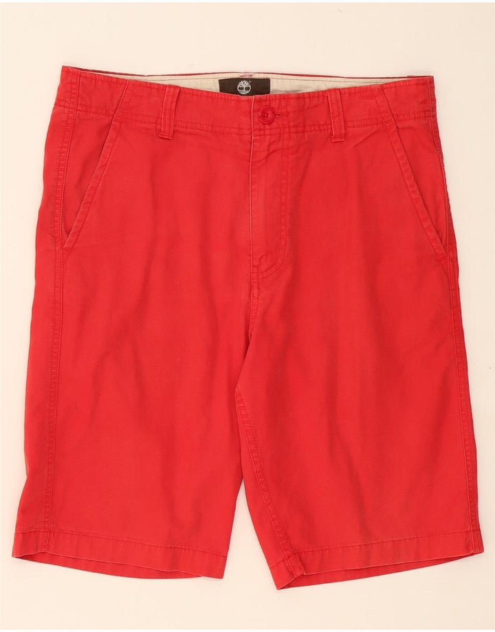 TIMBERLAND Mens Earthkeepers Chino Shorts W31 Medium Red Cotton Vintage Timberland and Second-Hand Timberland from Messina Hembry 
