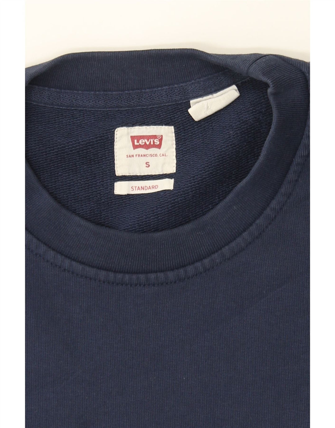 LEVI'S Mens Sweatshirt Jumper Small Navy Blue Cotton Vintage Levi's and Second-Hand Levi's from Messina Hembry 