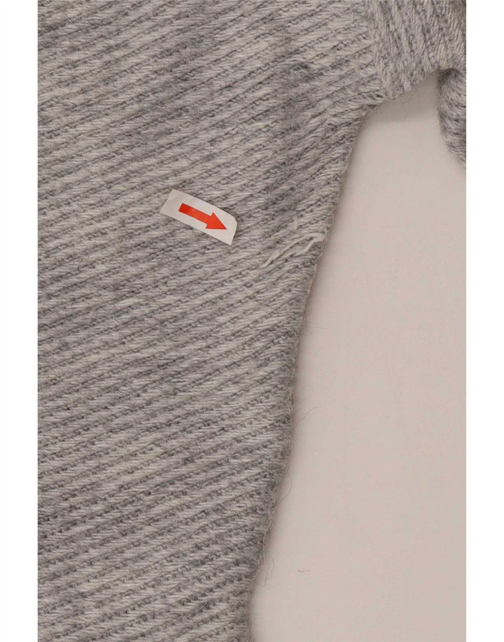 Zara Pull asymétrique surdimensionné à col en V pour femme UK 10 Petit Gris
