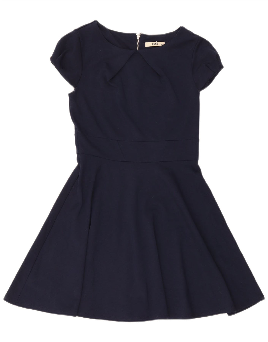 Oasis Dame A-Line Kjole UK 10 Small Navy Blue Polyester