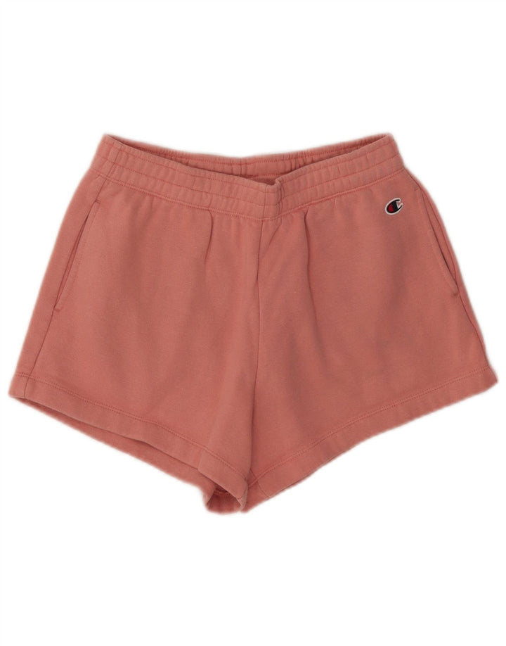 Champion Womens Sport Shorts UK 14 Medium  Pink Cotton