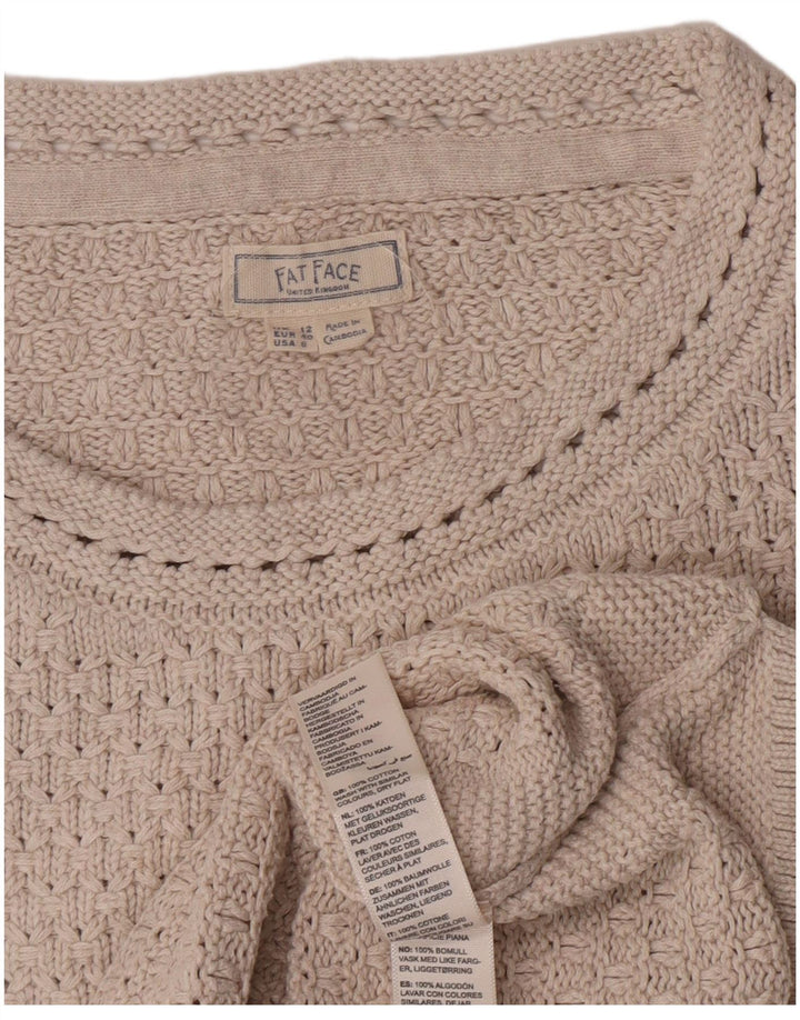 Fat Face Womens Boat Neck Jumper Sweater UK 12 Medium Grey Cotton