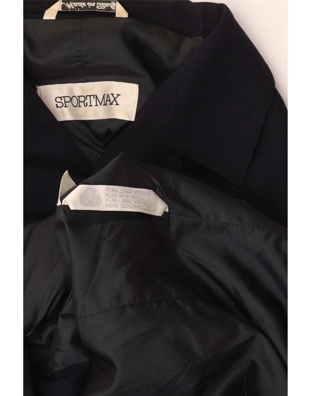 Giacca blazer da donna Sportmax UK 12 lana blu navy media