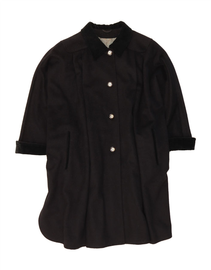 VINTAGE Womens Overcoat One Size Black Vintage Vintage and Second-Hand Vintage from Messina Hembry 