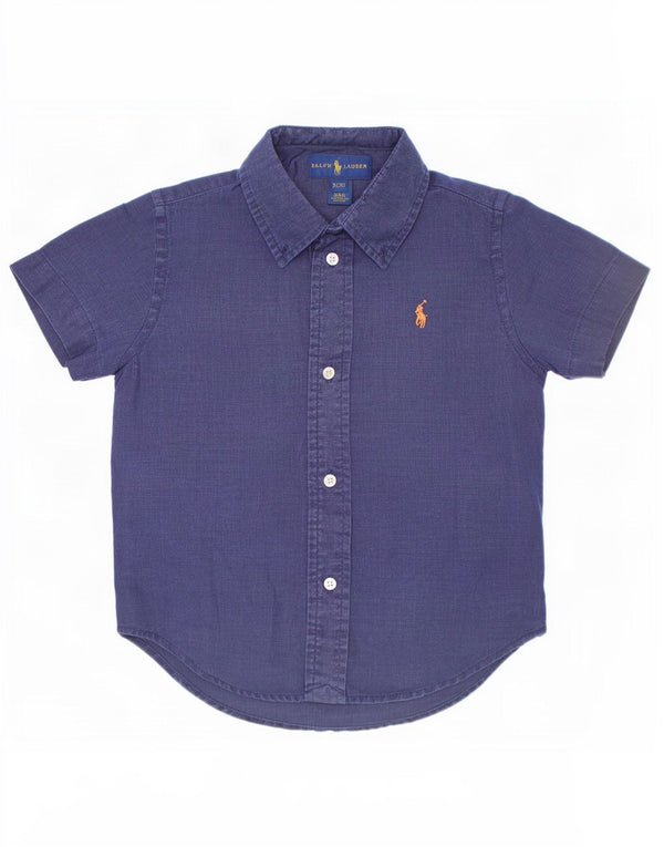 Μπλουζάκι Ralph Lauren Boys κοντομάνικο λινό 2-3 ετών Navy Blue