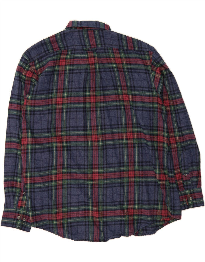 IZOD Mens Flannel Shirt Large Blue Check Cotton Vintage Izod and Second-Hand Izod from Messina Hembry 