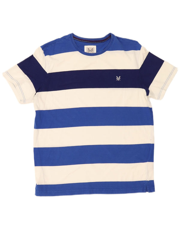 Crew Clothing T-shirt da uomo Top grande in cotone a righe blu