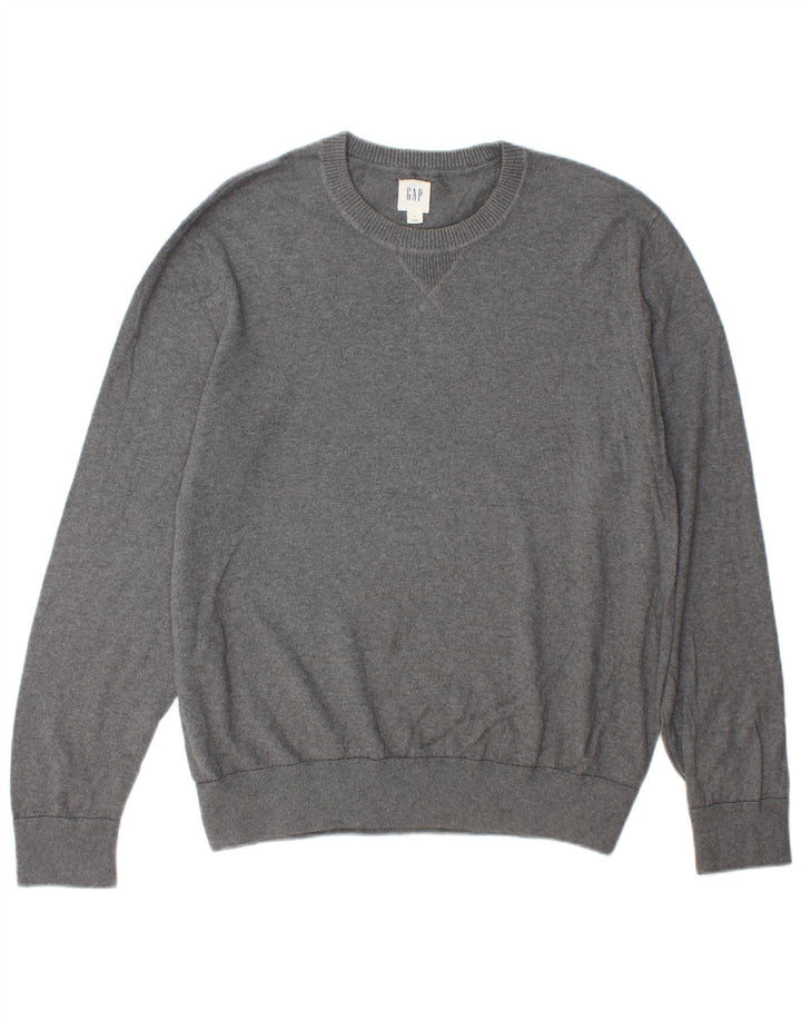 Gap Herre Crew Neck Jumper Sweater Stor Grå Bomuld