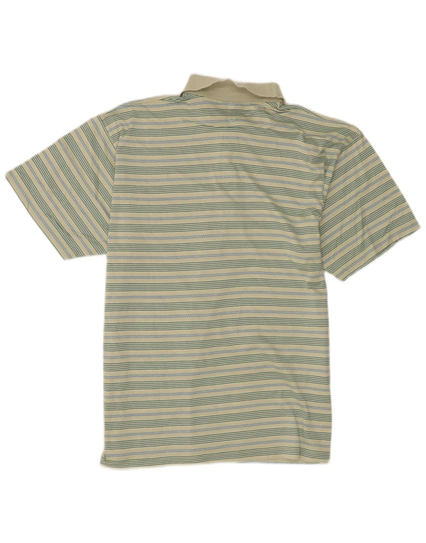 Marronetto Polo Homme Large Vert Rayé Coton