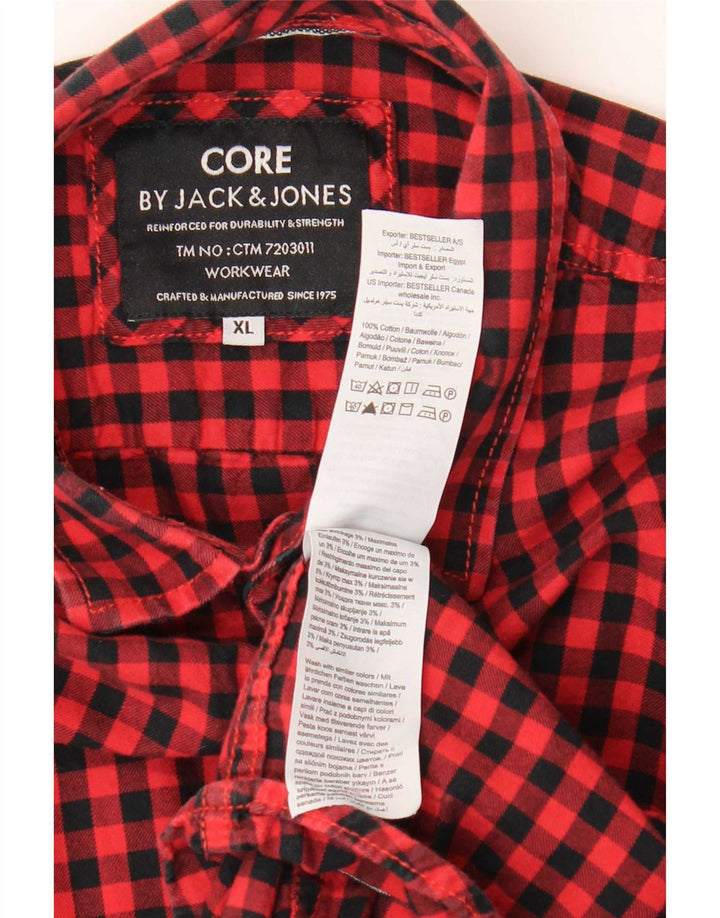 Cămașă pentru bărbați Jack & Jones XL, roșu, bumbac vichy