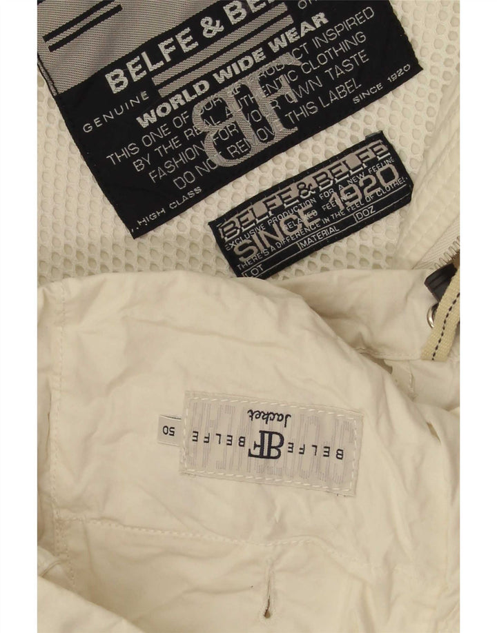 Jaqueta de chuva Belfe & Mens IT 50 grande branca