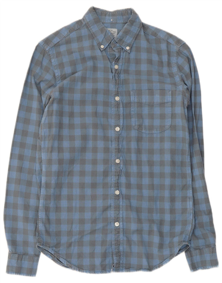 J. Crew Mens Slim Flannel Shirt XS Blue Gingham Cotton