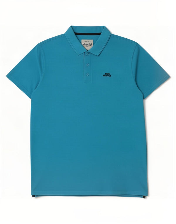 Polo da uomo Weird Fish grande in cotone blu