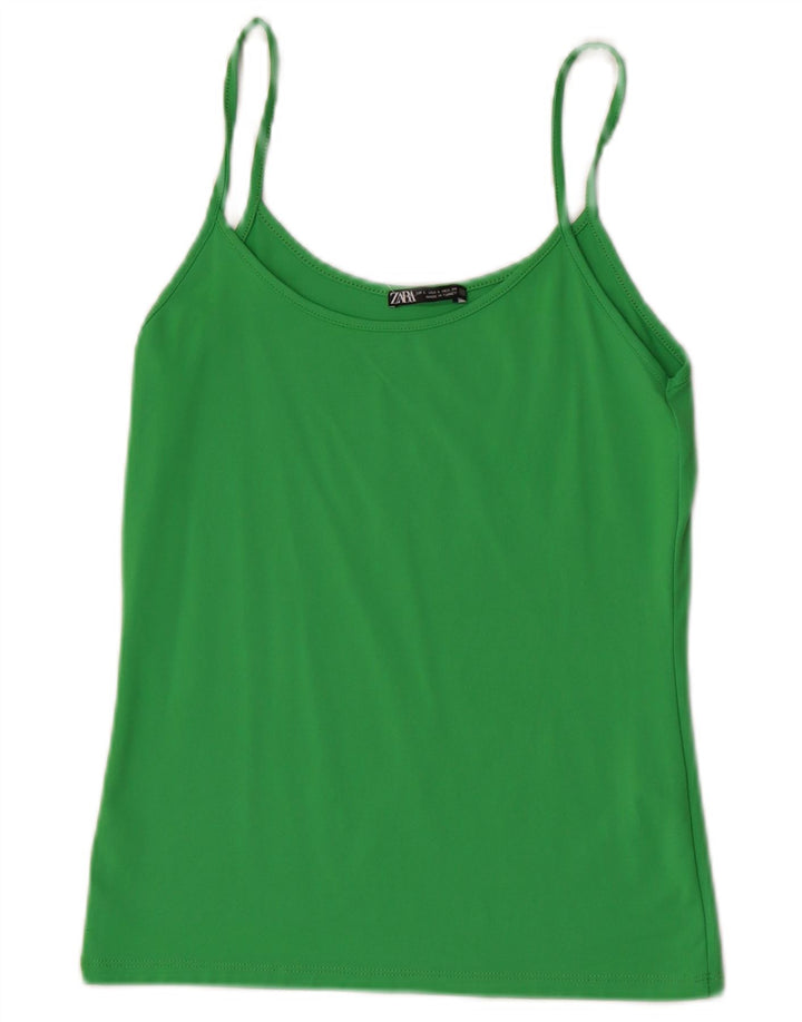 Canotta da donna Zara UK 14 grande verde in poliammide
