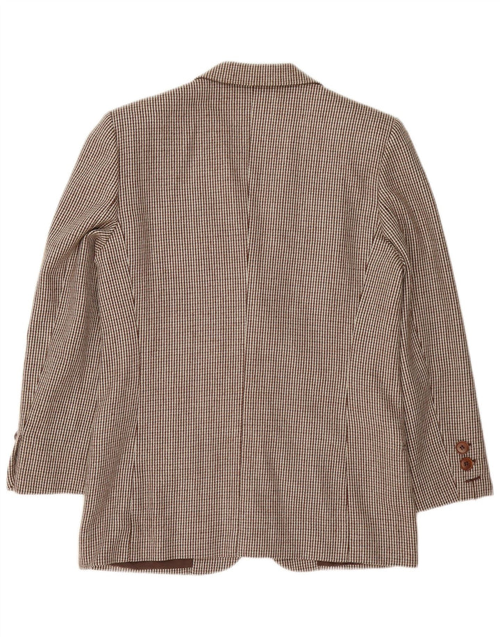 Genny Womens 2 Button 2 Piece Skirt Set UK 14 Medium W32 Brown Houndstooth
