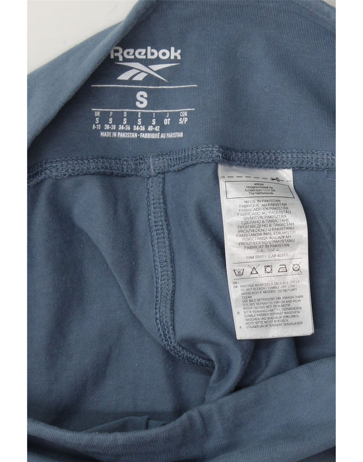REEBOK Womens Leggings UK 8/10 Small Blue Cotton Vintage Reebok and Second-Hand Reebok from Messina Hembry 